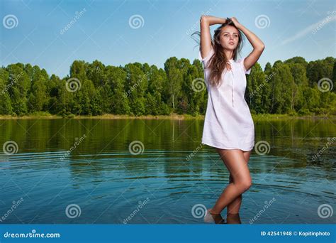 Blonde In Water Stock Photo Image Of Portrait Relaxing