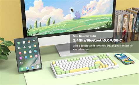 Ajazz Ak Wireless Gaming Keyboard In Custom Coiled Cable Illuminated Rgb Hot Swappable