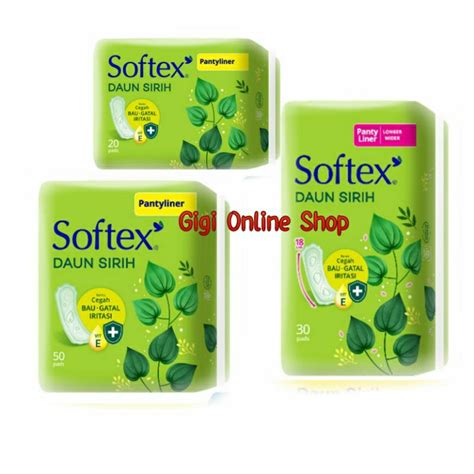 Jual SOFTEX Daun Sirih Pantyliners 20 30 50 Lembar Reguler Longer Wider