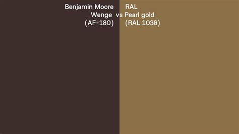 Benjamin Moore Wenge AF 180 Vs RAL Pearl Gold RAL 1036 Side By Side