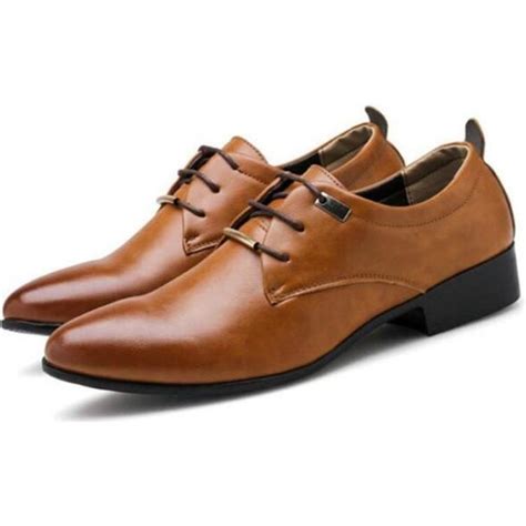 Richelieu Cuir Chaussure Homme Décontractée Chaussures En Soulier Habillées Marron Marron