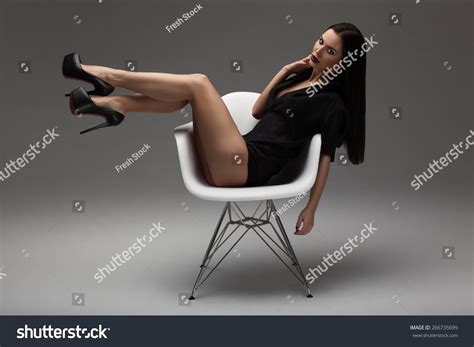 Fashion Shot Beautiful Sexy Brunette Woman Stock Photo