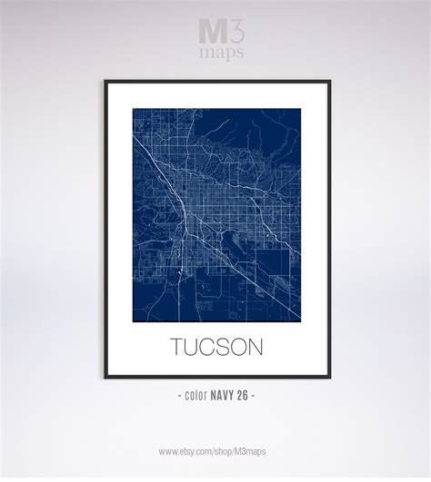 Tucson Arizona Tucson AZ Map Tucson Map Tucson Print | Etsy