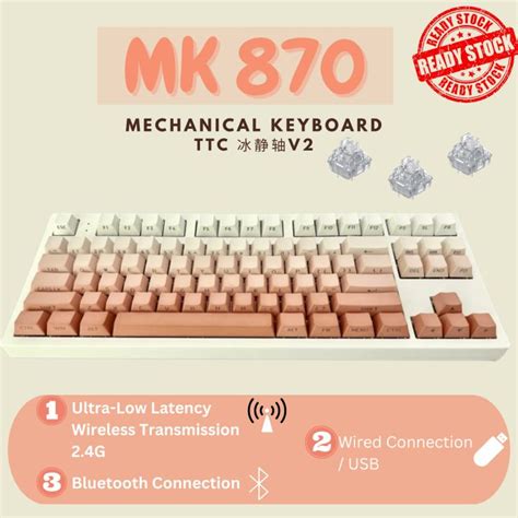 Ready Stockmk Mechanical Keyboard Keys Hot Swappable Ttc V Bluetooth Usb