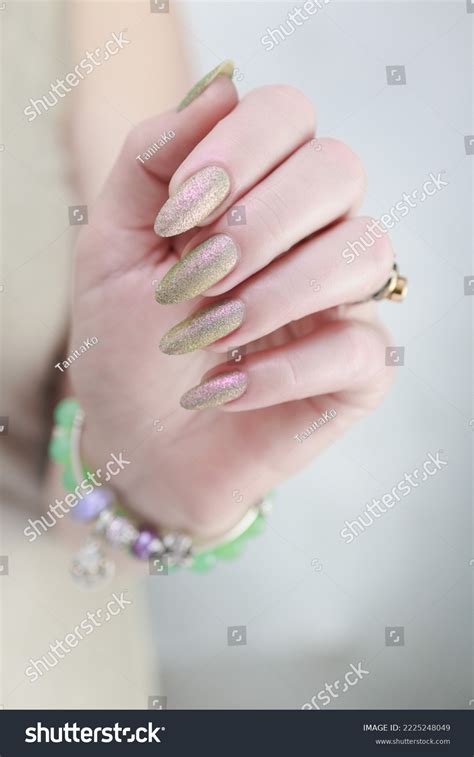 Female Hand Long Nails Nude Beige Stock Photo Shutterstock