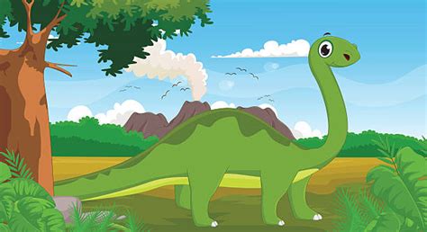 Best Long Neck Dinosaur Cartoon Illustrations, Royalty-Free Vector ...