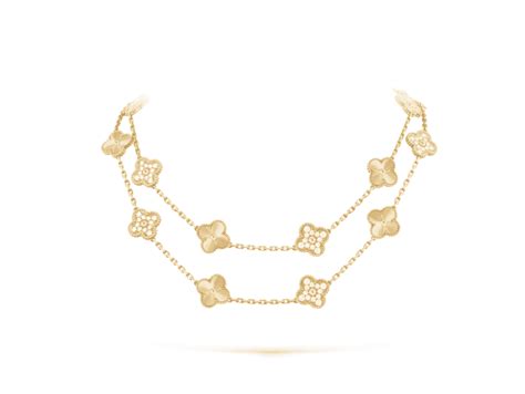 Vintage Alhambra long necklace, 20 motifs - Luxe Front