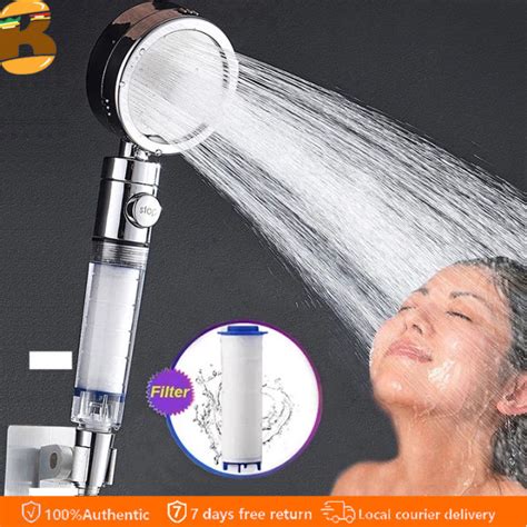 Shower Head With Stop Button And Cotton Filter Turbocharged High