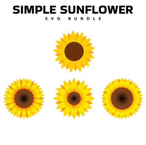 Half Sunflower Svg Files Masterbundles