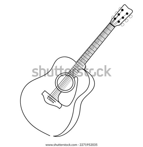 Acoustic Guitar Line Art