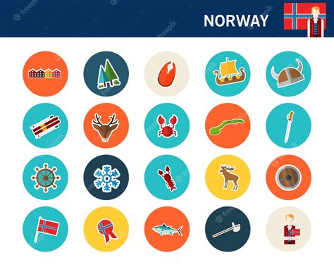 Premium Vector | Norway concept flat icons