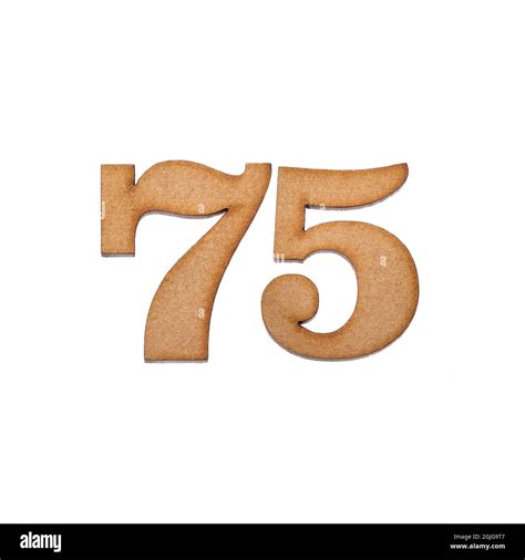 Number 75 In Wood Isolated On White Background Stock Photo Alamy