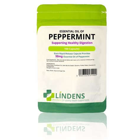 Peppermint Oil - 50mg (100 Capsules) - Zoom Health