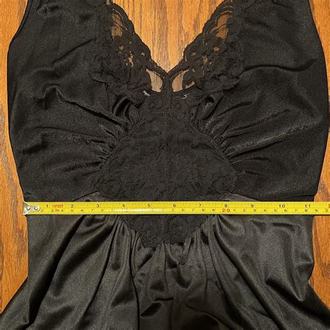 Vintage Black Slip Complete Lingerie Dress Peekaboo Depop