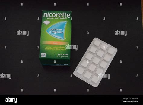 Nicorette nicotine chewing gum Stock Photo - Alamy