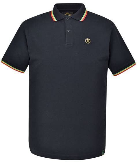 Trojan Records Rasta Plain Tipped Polo Shirt Modfellas Clothing