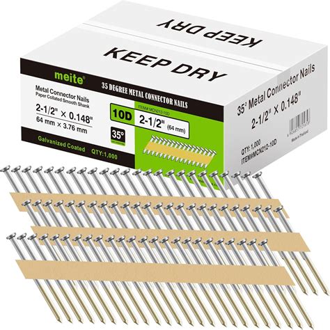 meite Metal Connector Nails, 2-1/2 Inch x .148 Inch Joist Hanger Nails