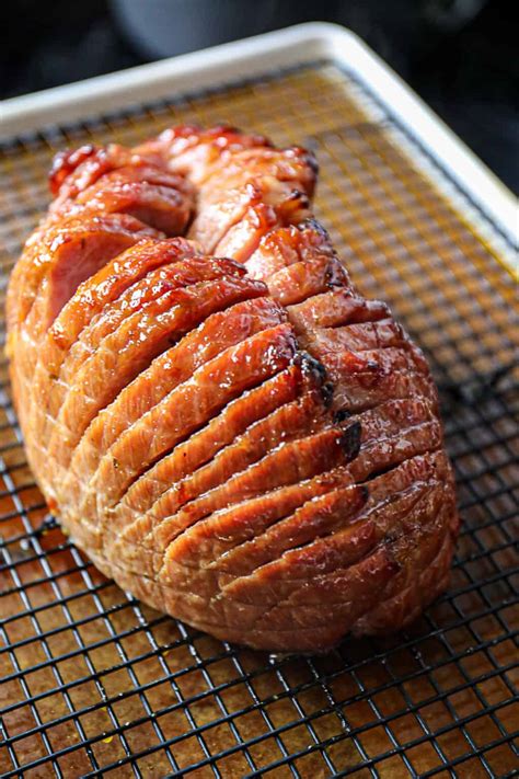 Oven Baked Ham With Easy Bourbon Glaze Recipe Sip Bite Go