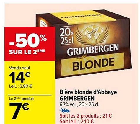Promo Bi Re Blonde D Abbaye Grimbergen Chez Carrefour Icatalogue Fr