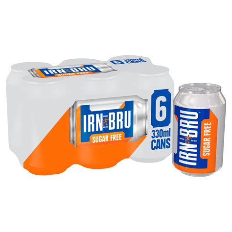 Irn Bru Sugar Free Soft Drink Cans 6 X 330ml Orange And Fruit