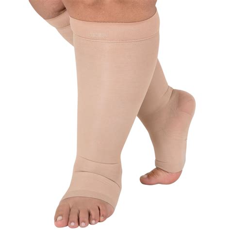 6XL Plus Size Open Toe Compression Knee High For Women 15 20mmHg Nude 6X Large Walmart