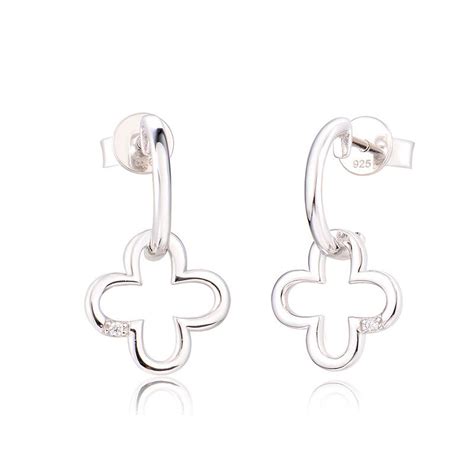 Boucles D Oreilles Tr Fle A Lys En Argent Et Oxyde Ae