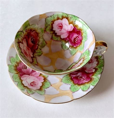 Hand Painted Occupied Japan Tea Cup And Saucer Teacup Set Etsy Tea Cups Occupied Japan Cup