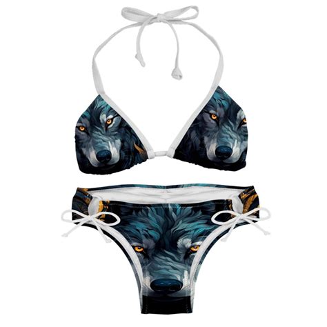 Wolf Women S Swim Suit Bikini Set With Detachable Sponge And Adjustable Strap Two Pack Ideal