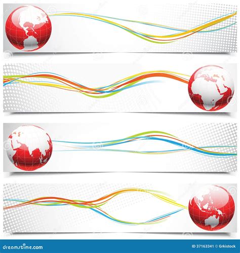 Globe Banners Cartoon Vector | CartoonDealer.com #8441169