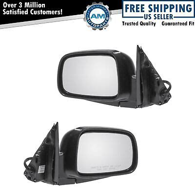 Power Side Mirrors Textured Black Pair Set Left Lh Right Rh For