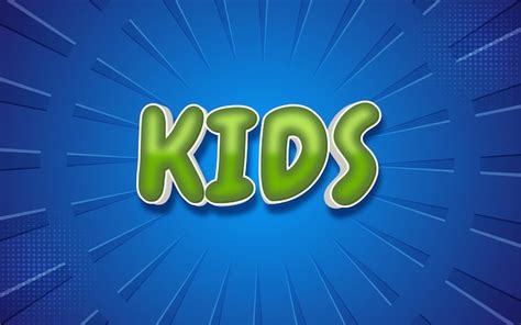 Kinder 3d Text Effekt Vorlage Premium Stil Premium Vektor