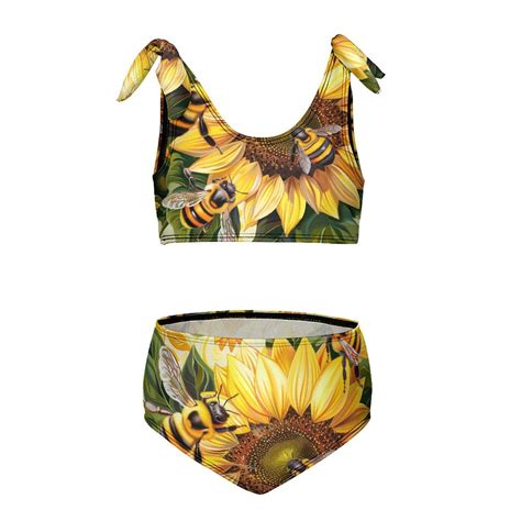 Bee Daisy Flower Girl S Piece Bikini Set Beach Sport Swimsuit Swimwear Y Cm Walmart