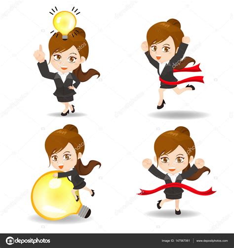 Cute Cartoon Businesswoman Stock Vector By ©etoileark 147567061