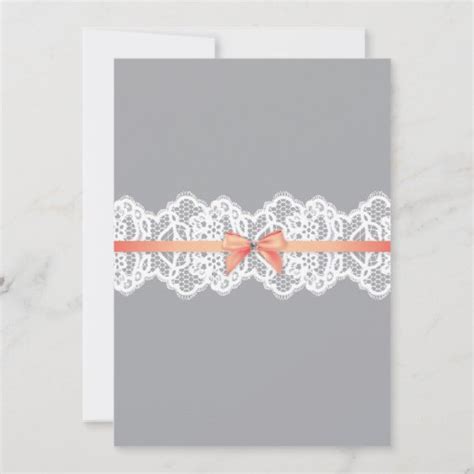 Gray Lingerie Shower Bridal Coral Corset Invites Zazzle