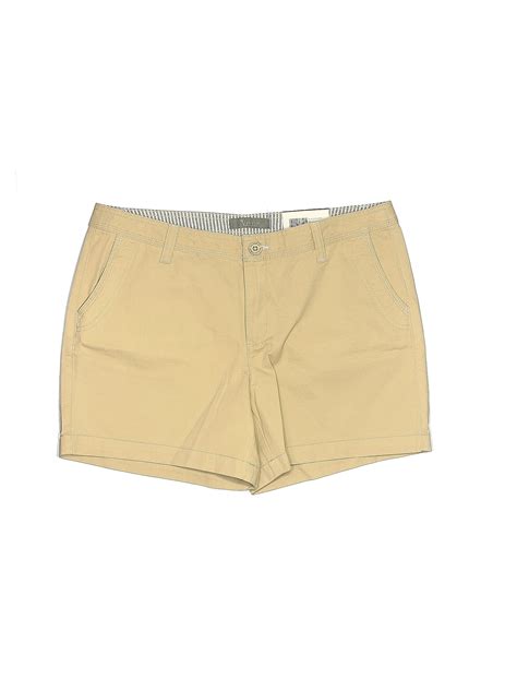 Natural Reflections 100 Cotton Solid Tan Khaki Shorts Size 12 66