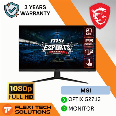 MSI Optix G2712 Gaming Monitor 27″ (69cm) 1920 x 1080 (FHD) 170Hz ...