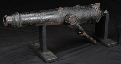 lot detail large iron swivel gun english