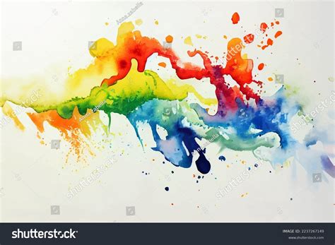 Rainbow Watercolor Splash Vector Illustration Colorful Stock Vector ...