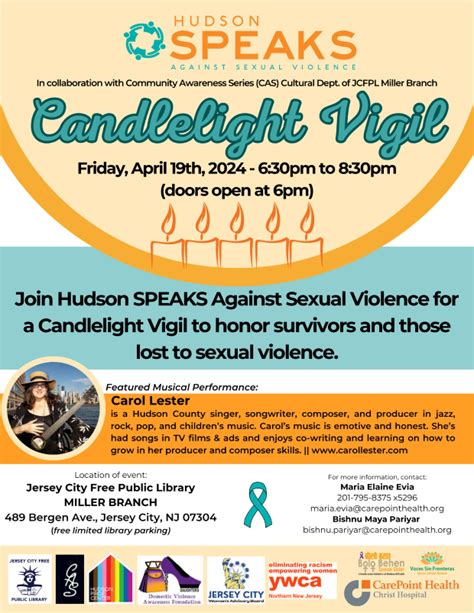 Candlelight Vigil Hudson Speaks Against Sexual Violence 2024 Jersey City Cultural Affairs