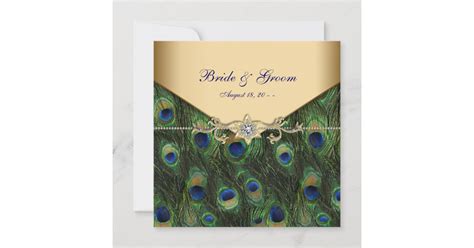 Elegant Gold Peacock Wedding Invitations Zazzle