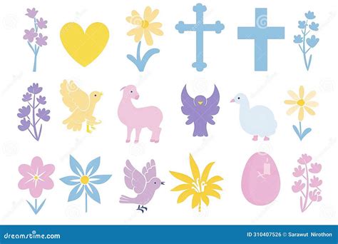 Religious Symbols Easter Clip Art Featuring Iconic Religious Symbols Such As Crosses Doves