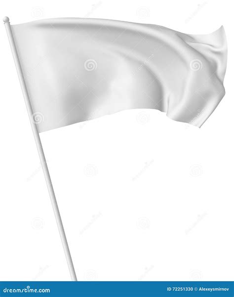 White Flag On Flagpole Waving In Wind Stock Illustration Illustration