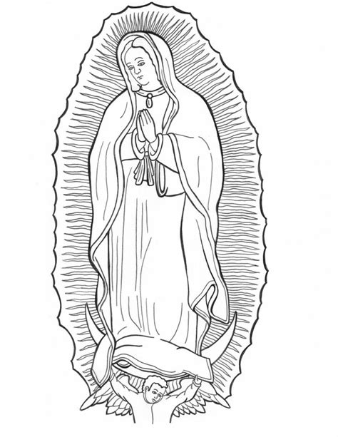 La Virgen De Guadalupe Coloring Pages Coloring Home