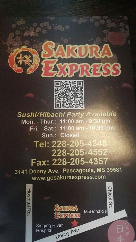 Menu At Sakura Express Restaurant Pascagoula