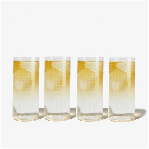 Nude Glass Grid High Ball Glasses Set Of Bespoke Post