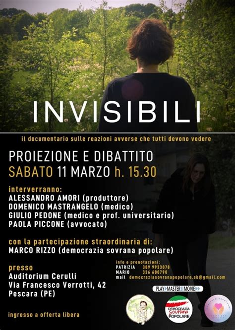 All Auditorium Cerulli La Proiezione Di Invisibili Il Documentario