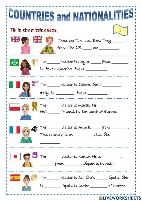 Countries And Nationalities Rooftops 5 Starter Unit Worksheet