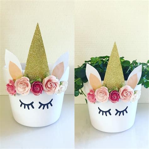 Unicorn Flower Pot By Creativebyla Grenediy Flower Pot Crafts Flower