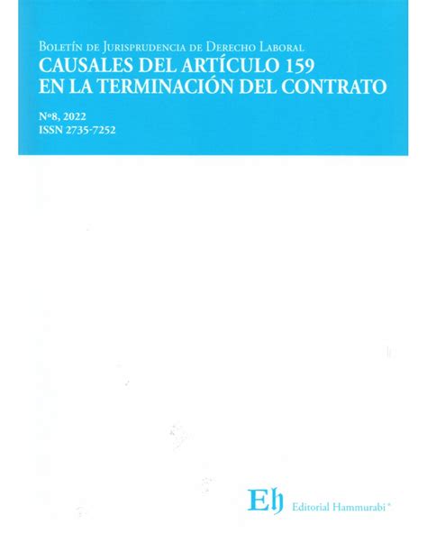 BOLETÍN DE JURISPRUDENCIA DE DERECHO LABORAL Nº8 CAUSALES DEL