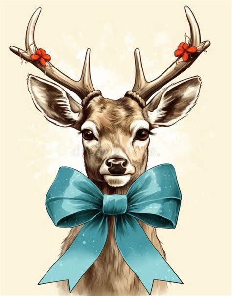 Vintage Christmas Reindeer Illustration: Add Charm To Your Holiday ...